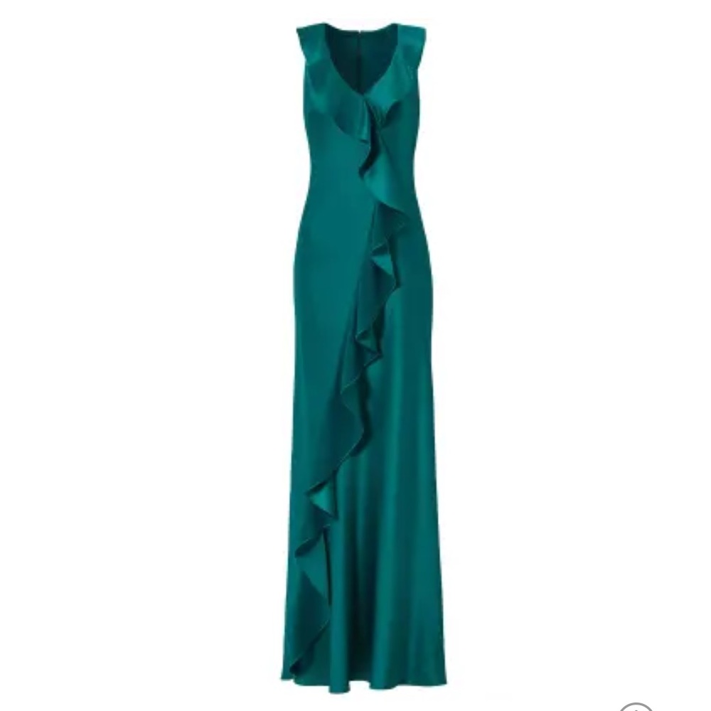 Aidan Mattox Gown, forest ruffle